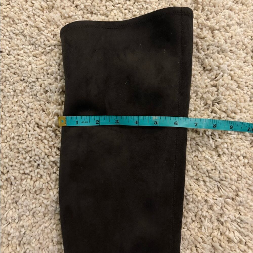 Michael Kors Stretch Suede Nadine Charcoal Tall Heeled Boots Size 6 - Picture 13 of 13